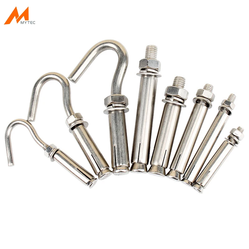 

10pcs M6 M8 M10 Open Cup Hook Screw Stainless Steel Heavy Duty Sleeve Expansion Anchor Bolts Hooks Screws Hardware