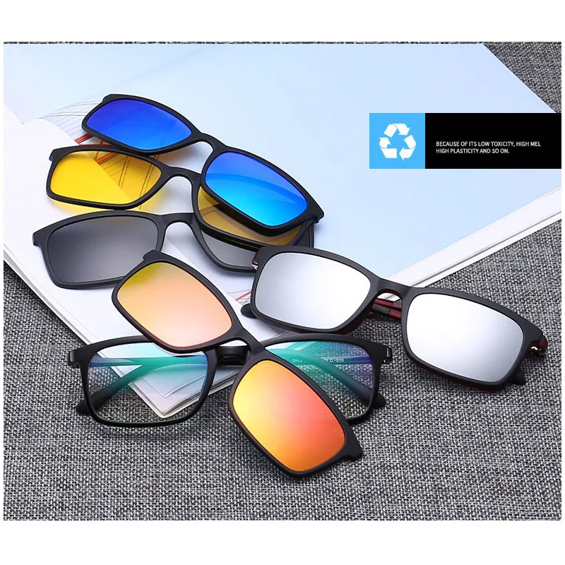 

2018 Ultra-light TR90 Optical Glasses Frame Polarized Clip On Sunglasses Men Women Magnetic Eyewear Eyeglass Frames
