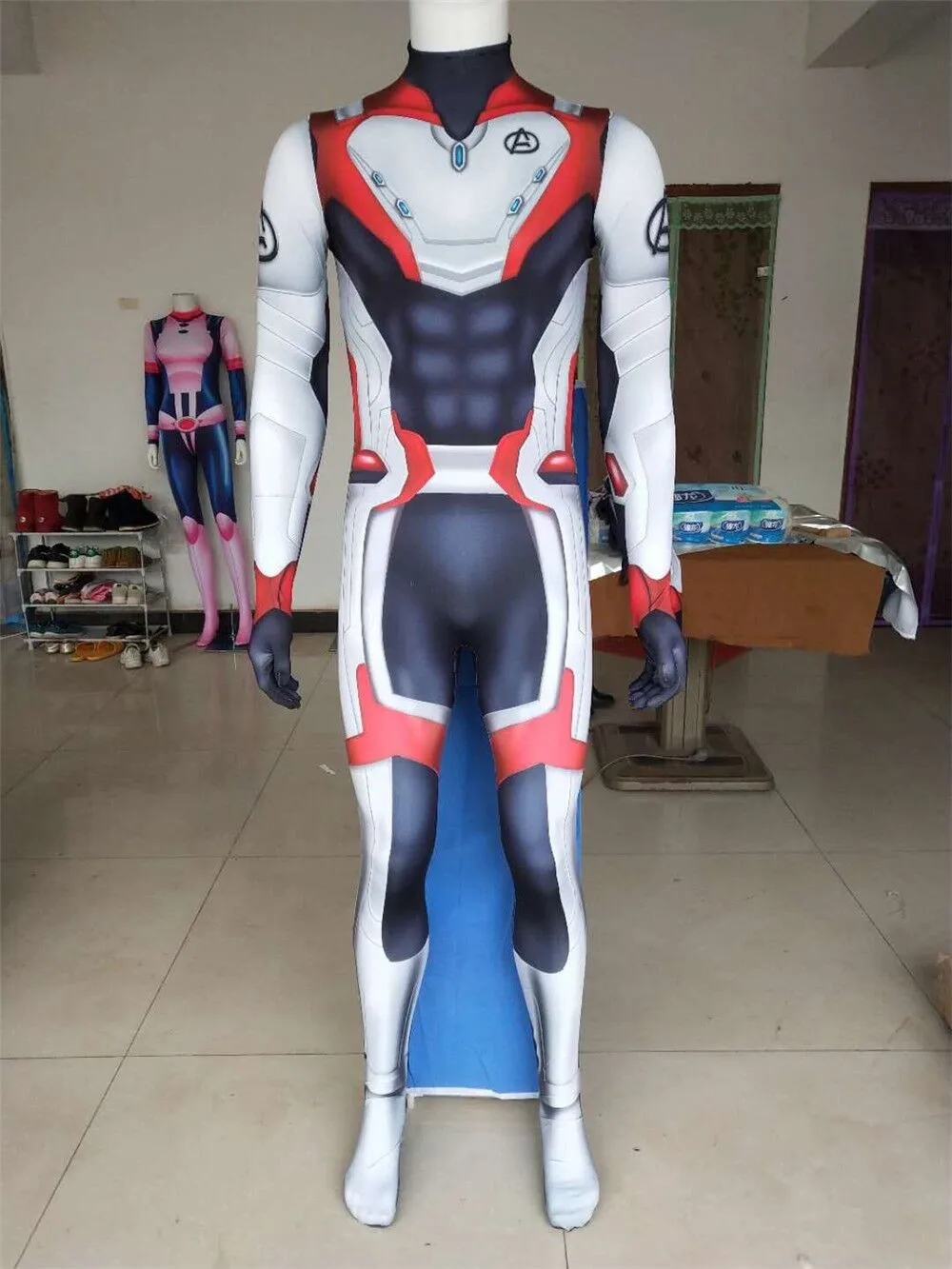 The New Avengers Endgame Quantum Realm Cosplay Costume Superhero Captain America Captain Marvel Zentai Bodysuit Suit Jumpsuits
