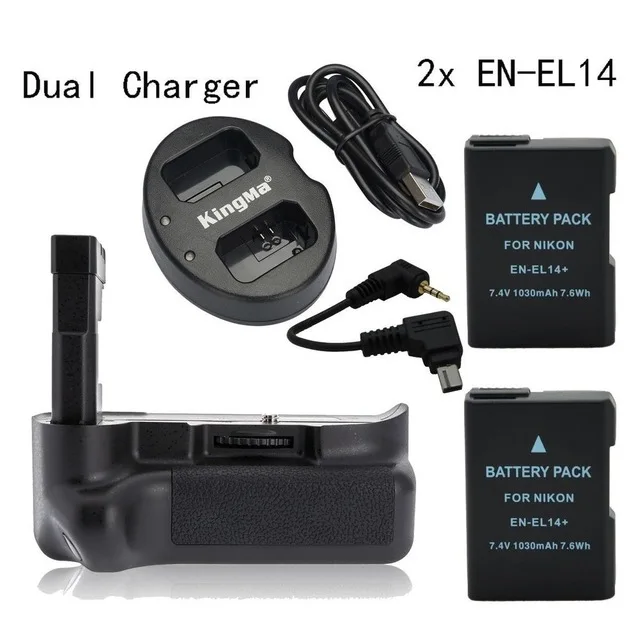 MeiKe Vertical Battery Grip pack for Nikon D3200 D3100 + 2* EN EL14