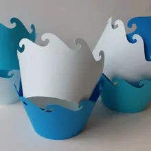 Пользовательские Luau бассейн вечерние Русалка пляж пират День рождения Свадебные волны синий обертки для кексов торт для детского праздника держатели контейнеры