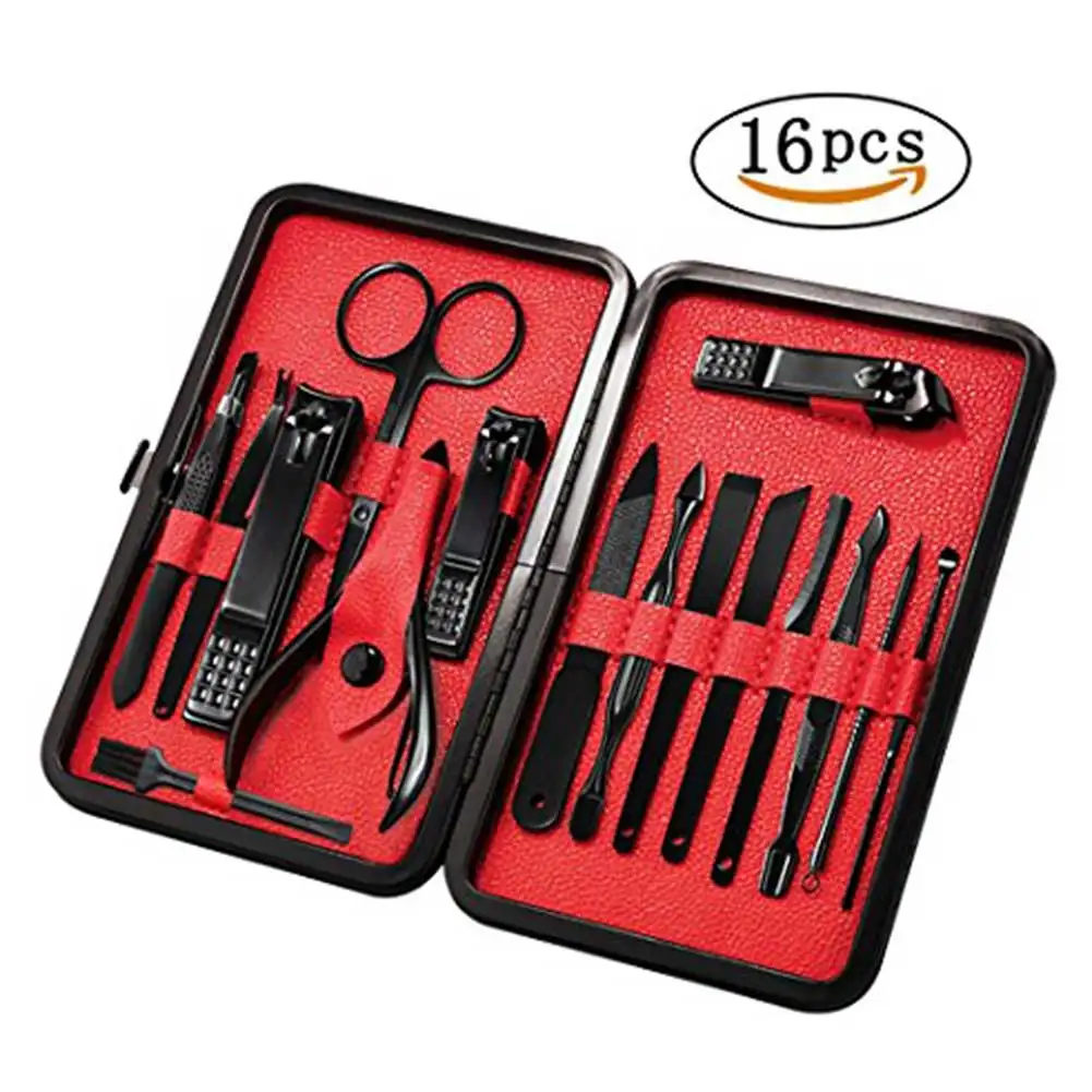 

16 In 1 Nail Scissors Clippers Frustration Set Stainless Steel Manicure Pedicure Kit with Case FM88
