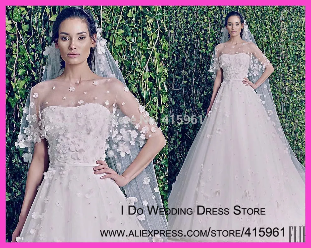 2015 Famous Brand Flowers Wedding Dresses Zuhair Murad Bridal Gowns