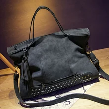 Mode Femmes Rivet Sac À Main Gland Messager Sac Vintage D’épaule Sac Grand Haut-Poignée Sacs Maman Paquet