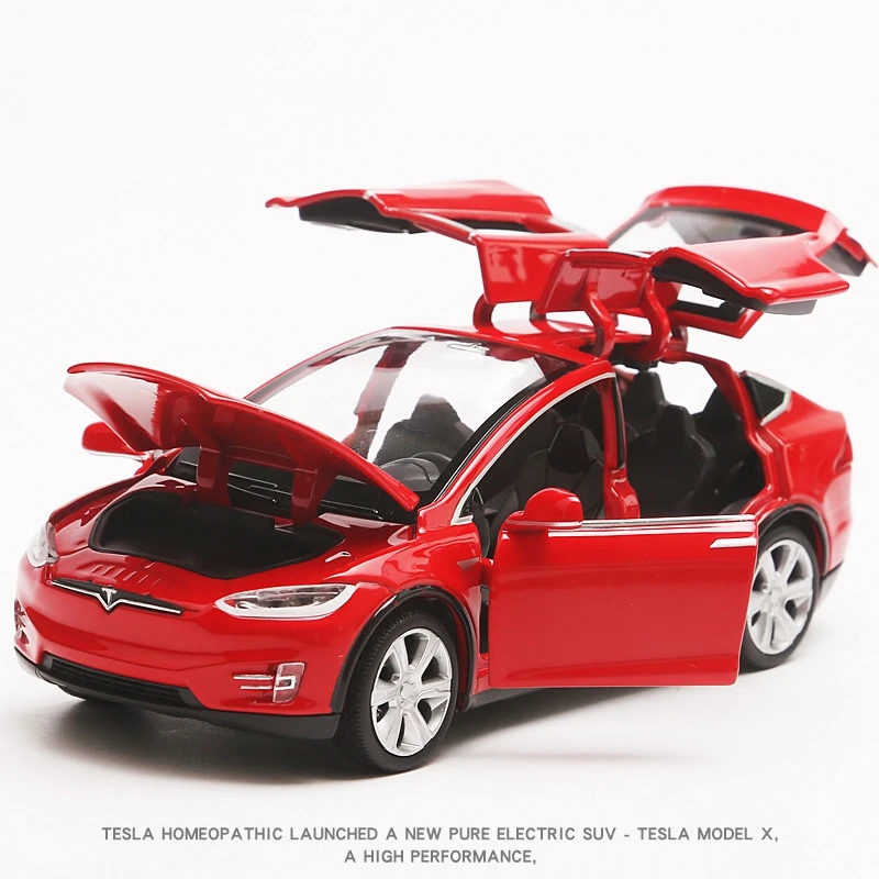 red tesla toy car