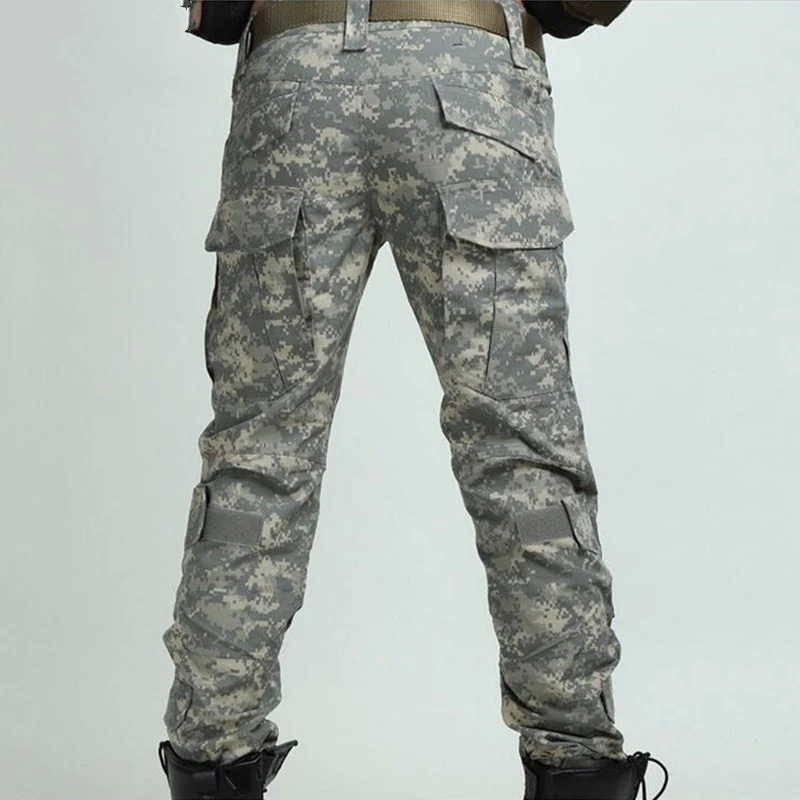 Камуфляжные военные тактические штаны, армейская Военная униформа для страйкбола, Пейнтбольные боевые брюки-карго, без наколенников, мужские армейские брюки