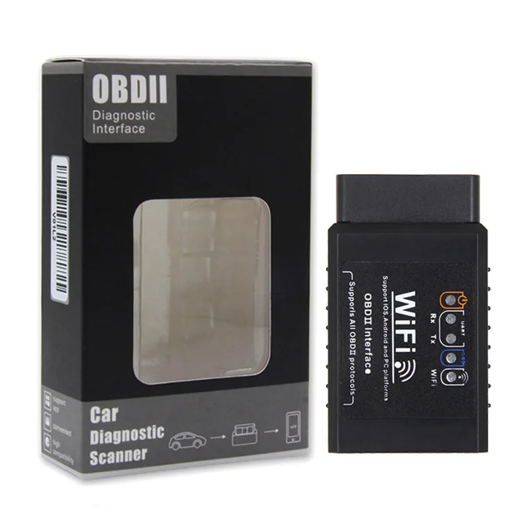 Черный ELM327 V1.5 OBD2 WI FI неисправностей автомобиля детектор для диагностики сканер IOS