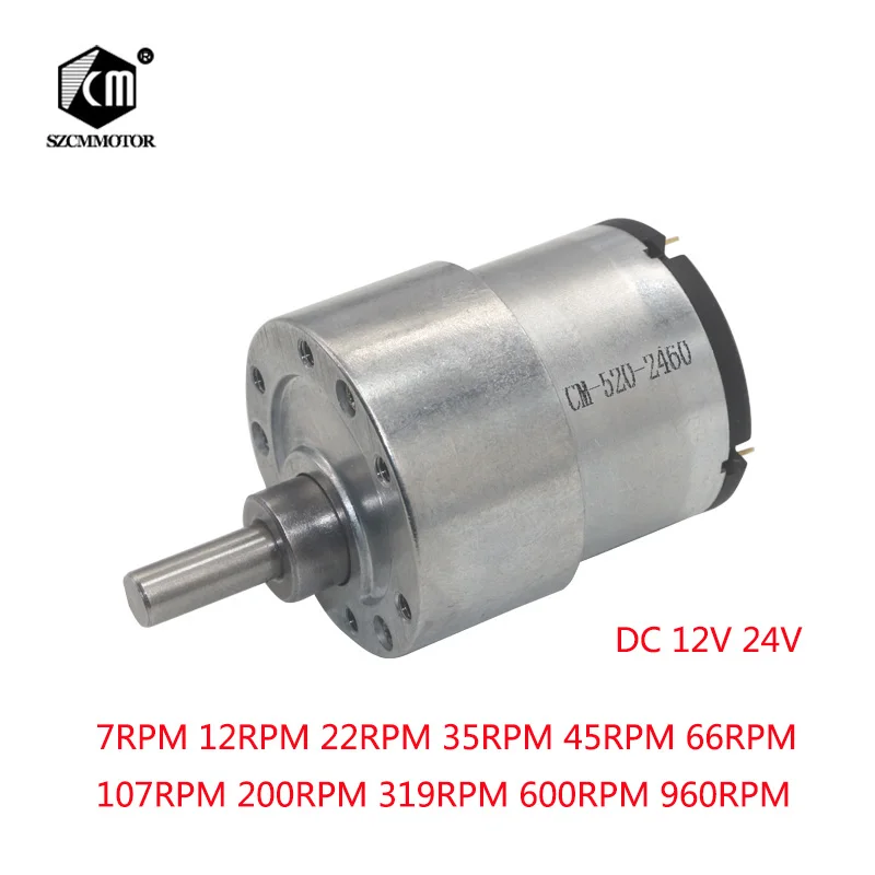

37mm 12V DC 7RPM to 960RPM High Torque Gear Box Electric Motor New Gearmotor