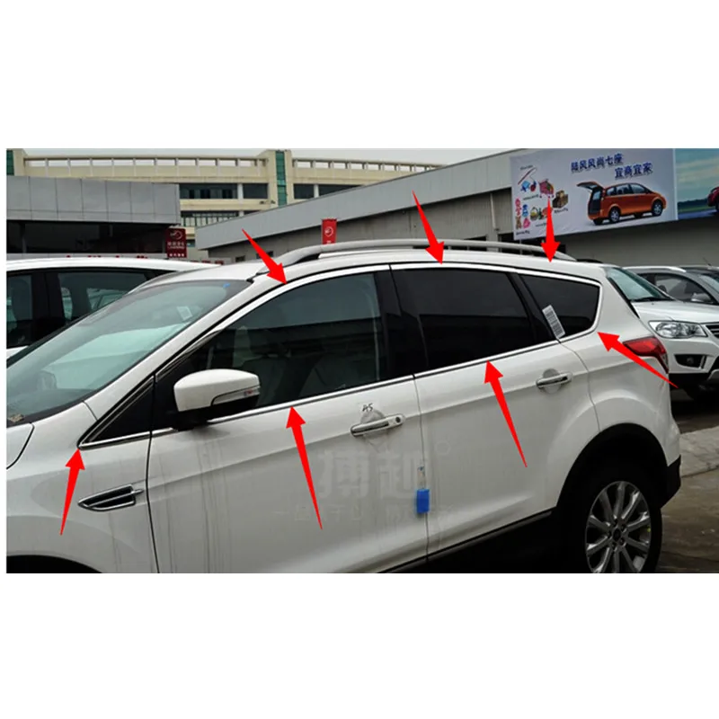 

High quality stainless steel Car window trim strip(14pcs) For escape