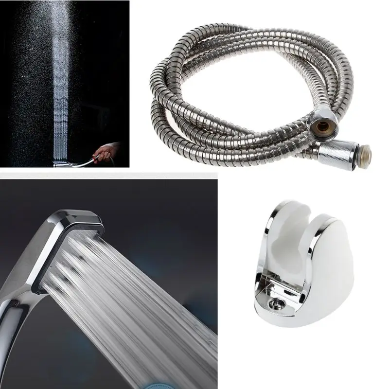 

300 Holes Shower Head Water Saving High Pressurized Bathroom Handheld Shower Set 649E