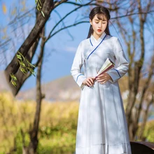 Free shipping Chinese style women’s 2016 long-sleeve spring and Autumn high waist full dress vestidos de fiesta Oriental dress