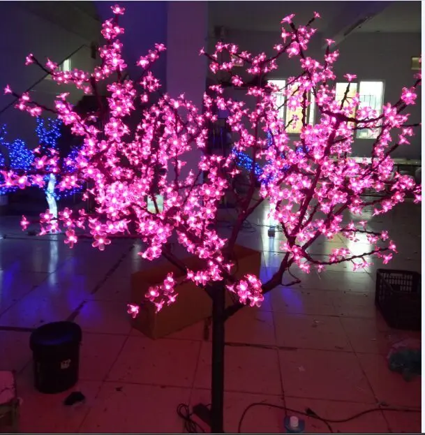 Бесплатная доставка 6.5ft светодиодное дерево Открытый Путь Сад Дисплей праздник свадьбу Рождество Свет Декор 864 светодиодов Розовый IP65