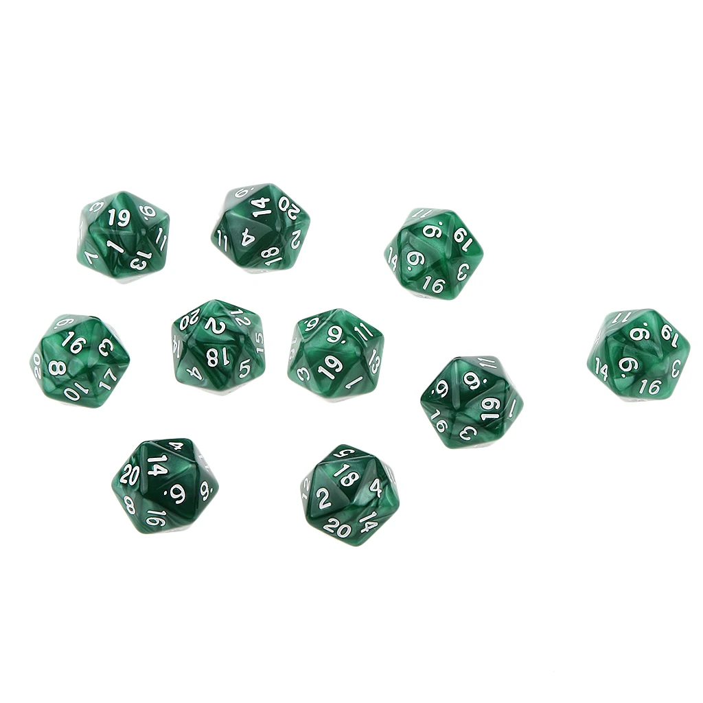 Высокое качество 10 шт. 20 сторонних игральных костей D20 игры D & D РГП Вечерние игры Кубики белые Развивающие детские игрушки