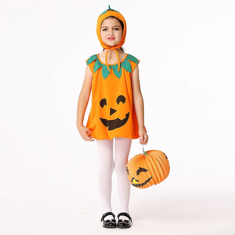 

Free Shipping Carnival Halloween Pumpkin Costumes Masquerade Kids Princess Fancy Dress Costume Children Girls Cosplay Clothes