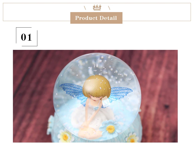 Креативный светильник вращающийся цветок фея музыкальная шкатулка в виде хрустального шара плавающий снег музыкальная шкатулка в виде хрустального шара подарки на день рождения украшение дома