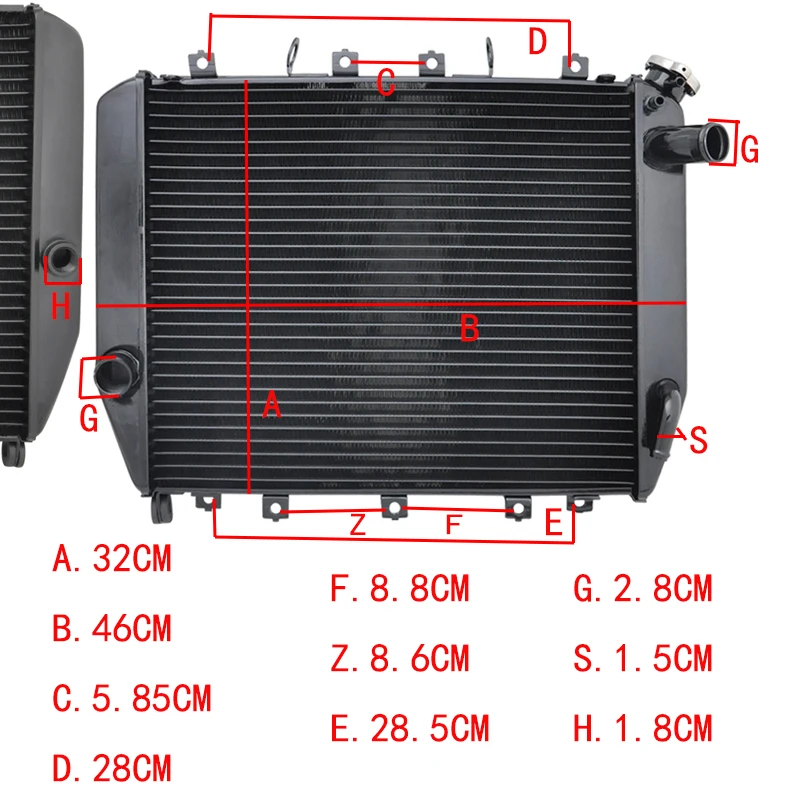 Мотоцикл алюминиевый радиатор для KAWASAKI ZX-12R ZX12R ZX 12R ZX12 R 2002-2005