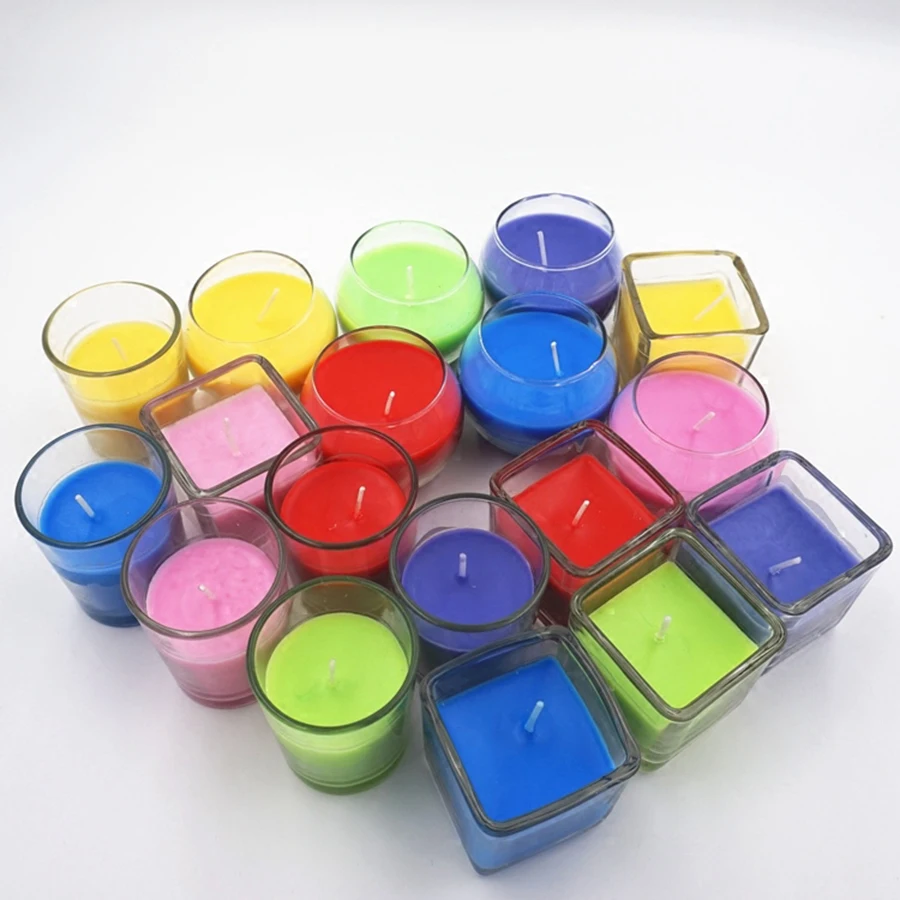 

Small Romantic Glass Candle Cup Jar Windproof Wedding Decoration Scented Candles Candle Wax Birthday Bougies Tealight 50KO325