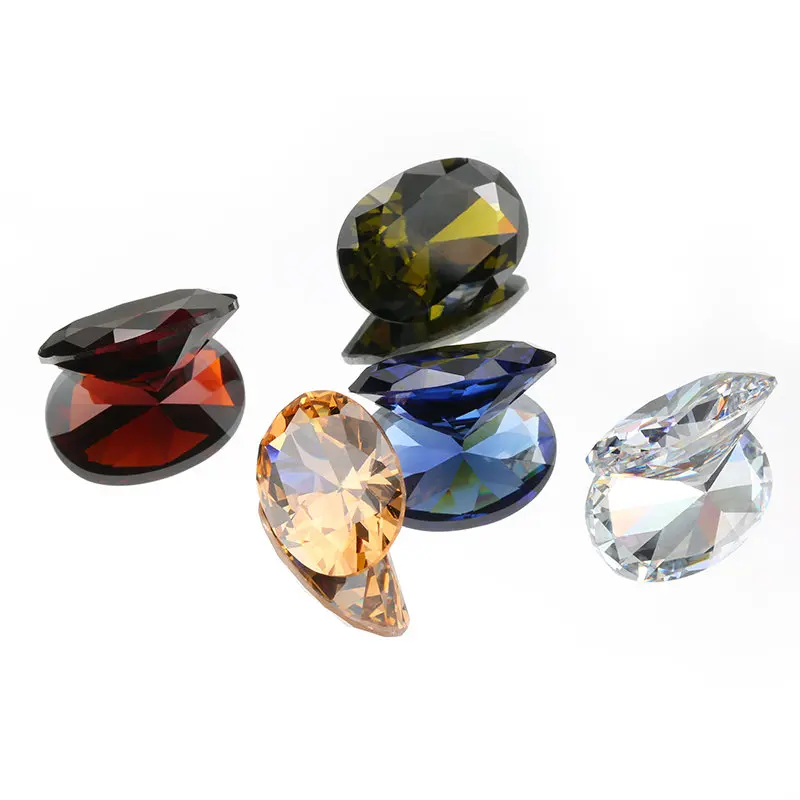

10x14mm 13x18mm Pointed Back Oval shape Brilliant Multicolor Cubic Zirconia Stones CZ Shiny Gems For Jewelry making DIY 10pcs