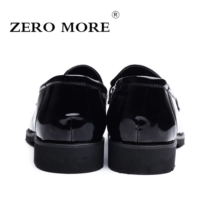 ZERO MORE/мужская повседневная обувь из лакированной кожи с бахромой; коллекция года; модная мужская обувь; повседневные Черные Лоферы без застежки с бахромой; Лидер продаж