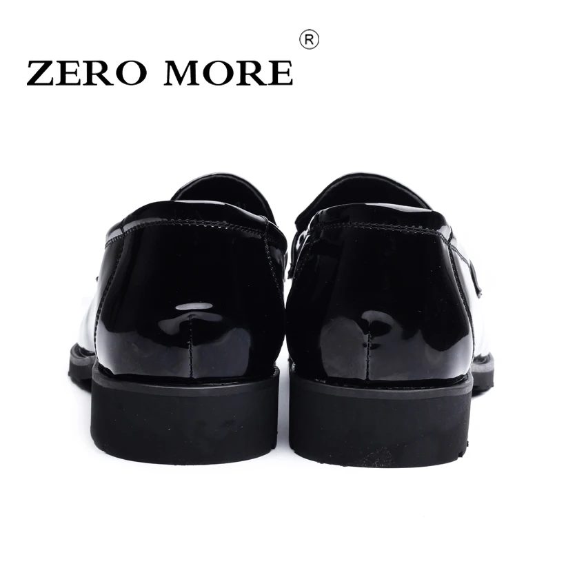 Мужские лакированные туфли ZERO MORE черные повседневные из лакированной кожи без