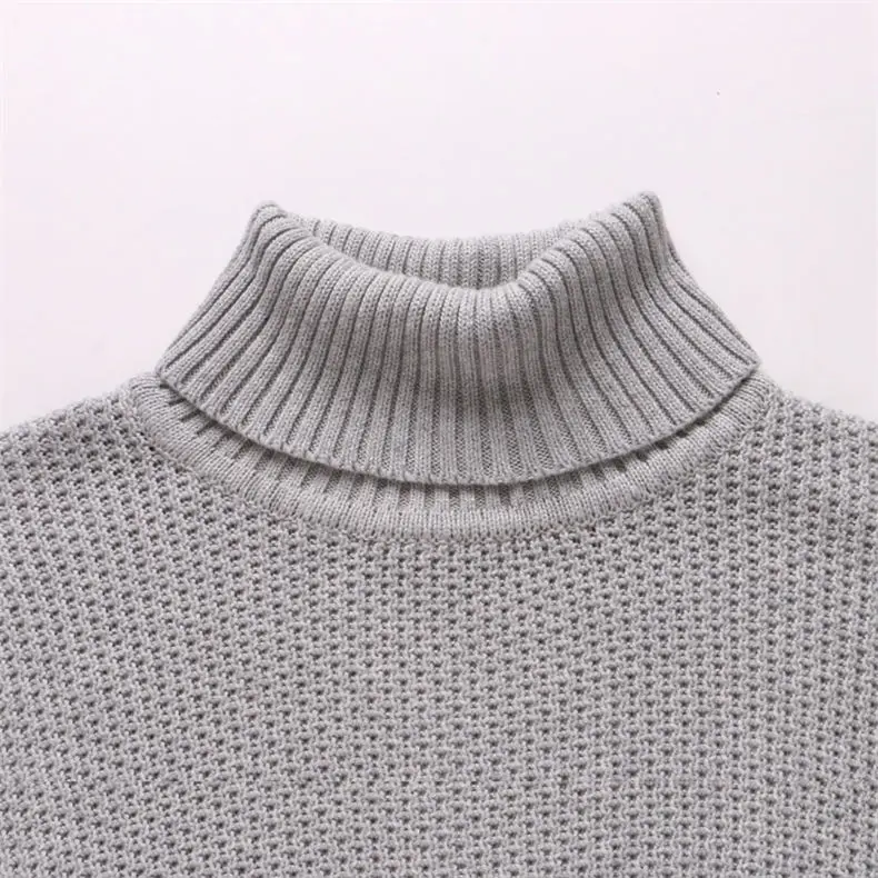 MuLS 2019 Cotton Birdseye Sweater Men Pullover Winter Warm Thick Turtle-Neck knitwear Sweater Male High Neck Jumpers Green Black 01