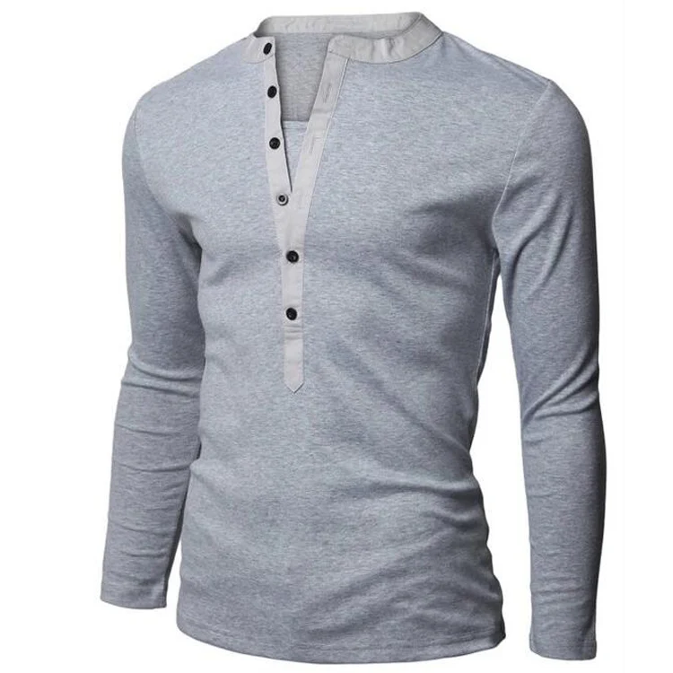 VISADA JAUNA, Мужская футболка с длинным рукавом, повседневная мужская футболка, облегающая, хорошее качество, однотонная, мужская, Корейская версия, футболка N11