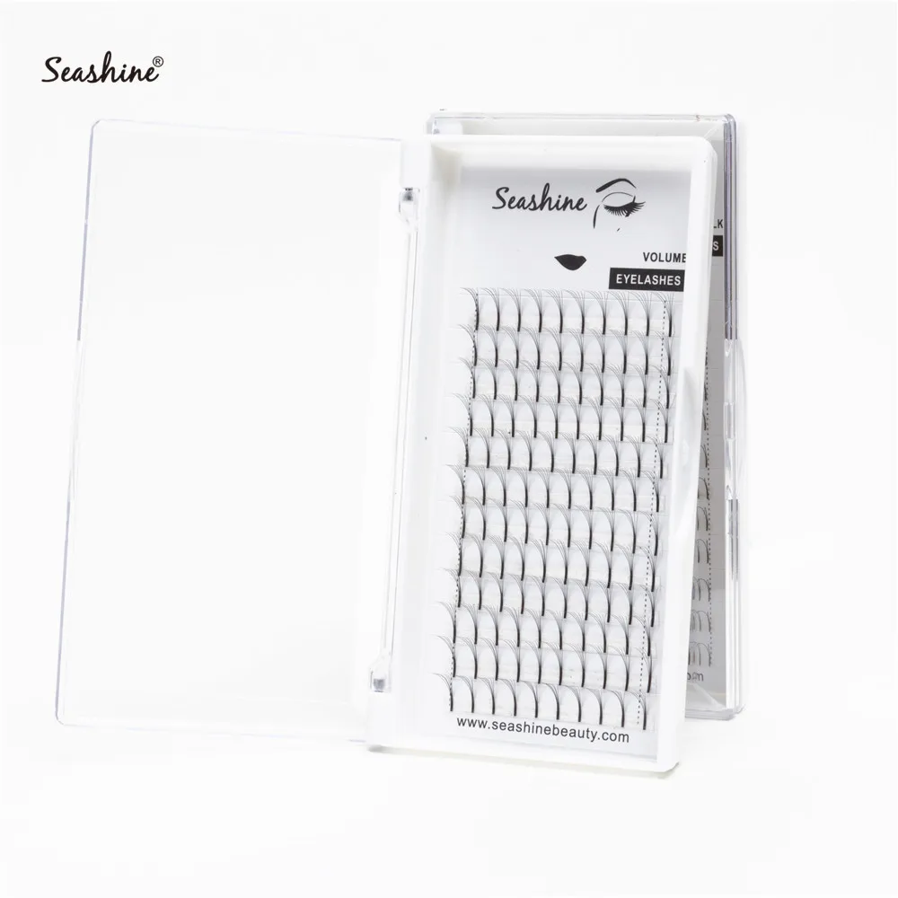 

Seashine 3D Eyelash Extension Wholesale Premade Fans Russian Volume Lash Premade Volume Fans Lash Extension 1 Tray Long Stem