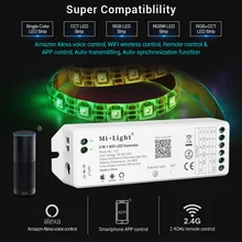 mi light 5IN 1 WiFi LED Smart Controller for single color RGB+CCT RGB RGBW LED strip Amazon Alexa Voice phone App Remote control