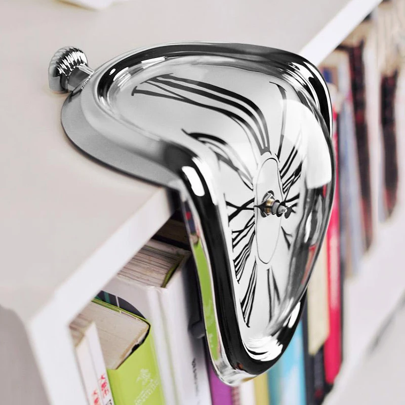 

real Melting Time Warp Clock Clock Shelf Desk Decorative Gift Hanging Art Design Style Distorted Clock