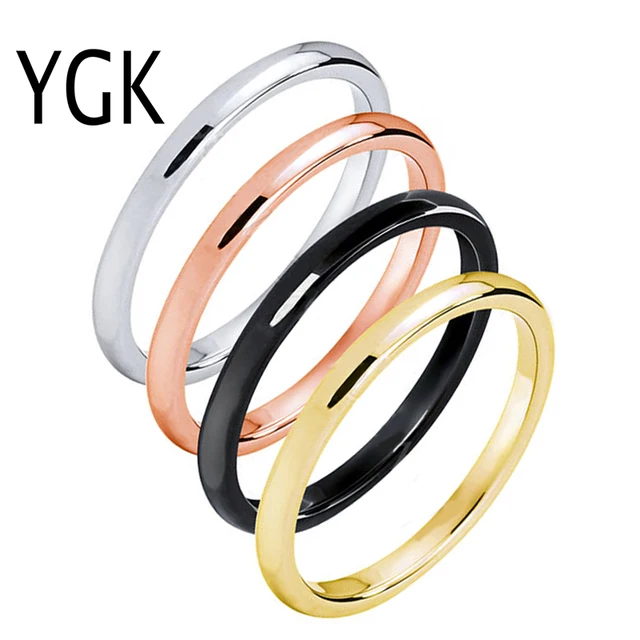 YGK Jewelry 2mm Width FASHION Tungsten Ring Female Charms Ring Wedding Band Ring YGK Jewelry 2mm Width FASHION Tungsten Ring Female Charms Ring Wedding Band Ring