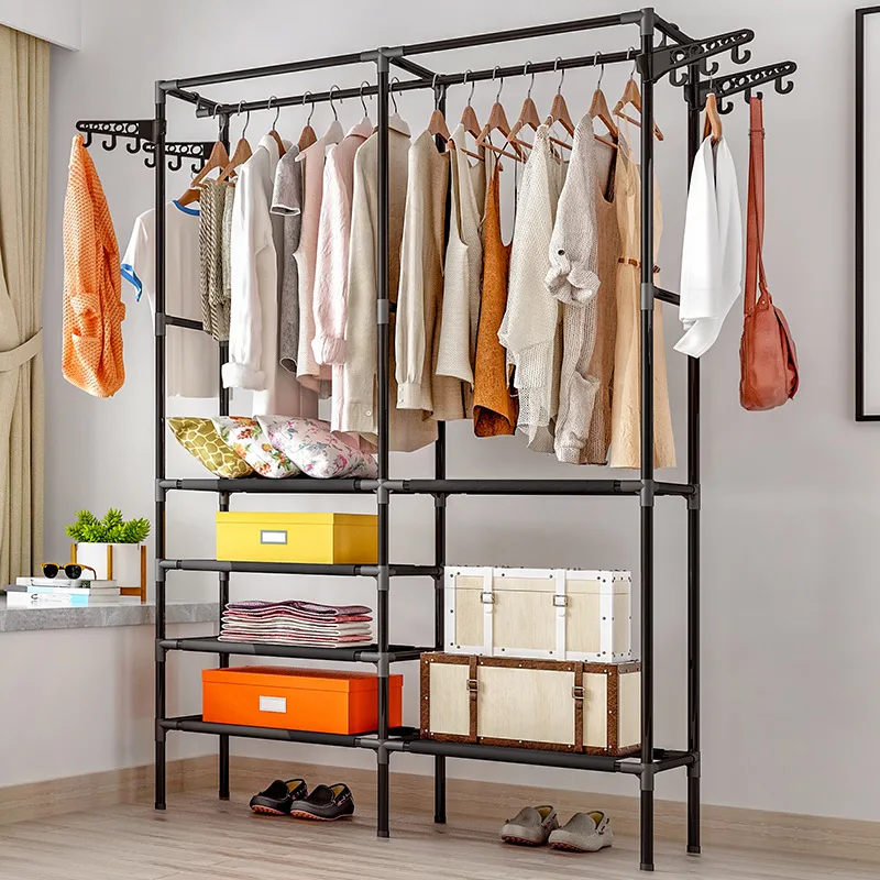 Bedroom Floor Hanger Simple Coat Rack Clothes Storage Wardrobe Home Shelf Hangers Economical Drying - 32988242745  Bedroom Floor Hanger Simple Coat Rack Clothes Storage Wardrobe Home Shelf Hangers Economical Drying - 32988242745