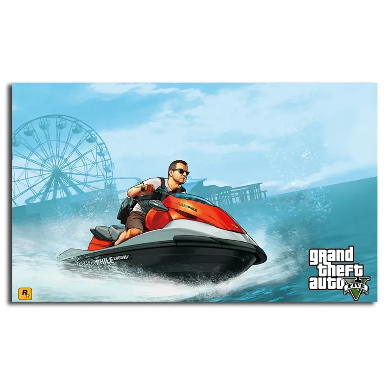 Gta 5マイケル乗馬をジェットスキー壁紙キャンバス絵画リビングルームの家の装飾現代の壁の芸術の油絵ポスタークレー Aliexpress Home Garden Gta 5マイケル乗馬をジェットスキー壁紙キャンバス絵画リビングルームの家の装飾現代の壁の芸術の油絵ポスタークレー Aliexpress Home Garden