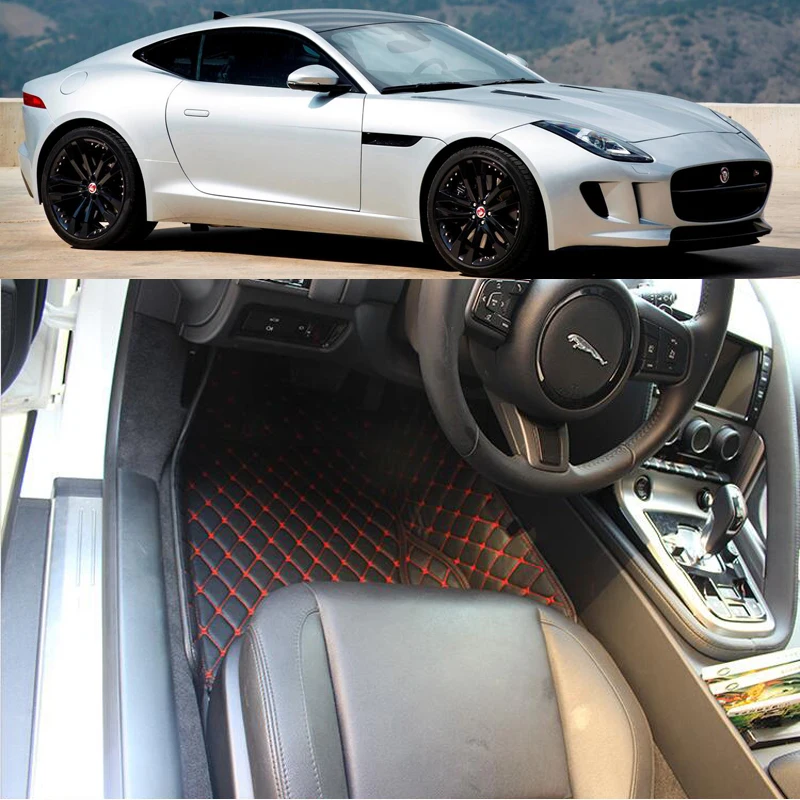 Car Floor Mats For Jaguar F-TYPE S 2012-2017 Foot Carpets pad mat Step Embroidery Leather Interior heavy duty carpet | Автомобили и