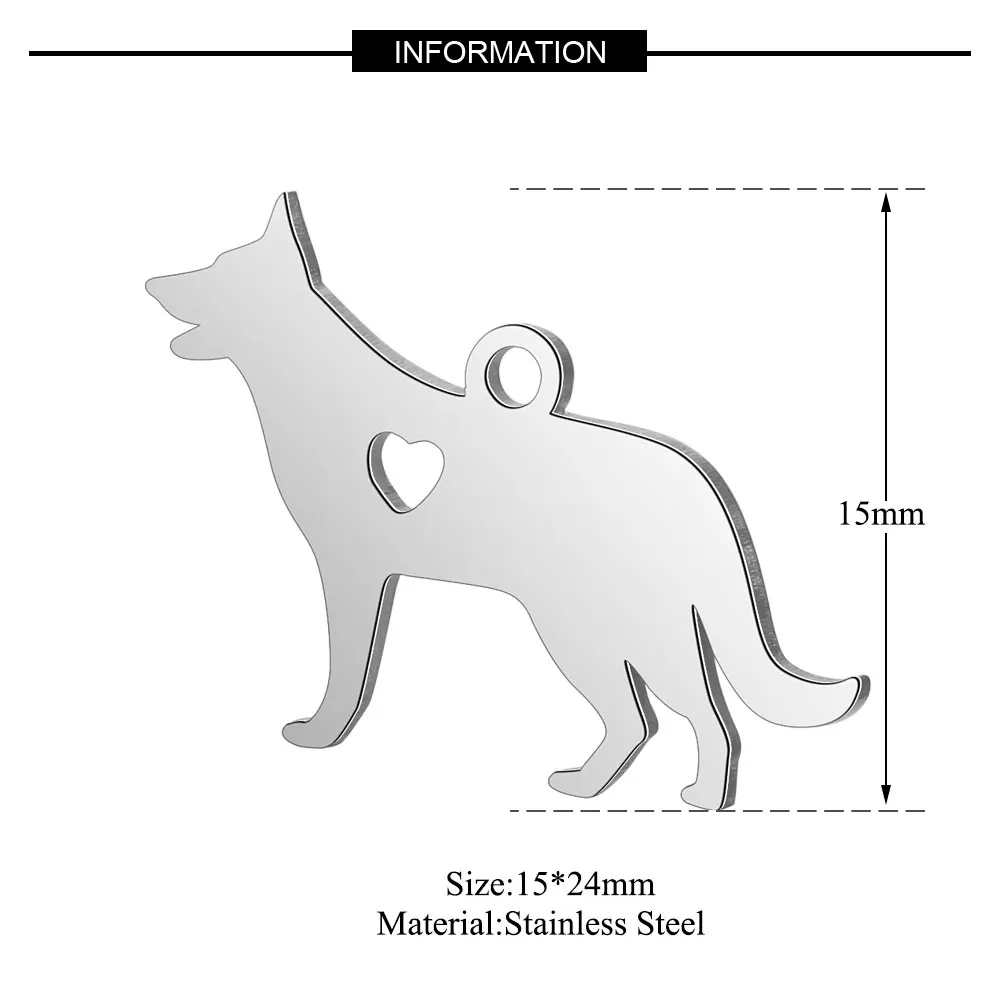 10 шт./лот нержавеющая сталь животное собака талисманы VNISTAR шармы собачья лапа Любовь Собака Кость ювелирные изделия фурнитура - Окраска металла: T439