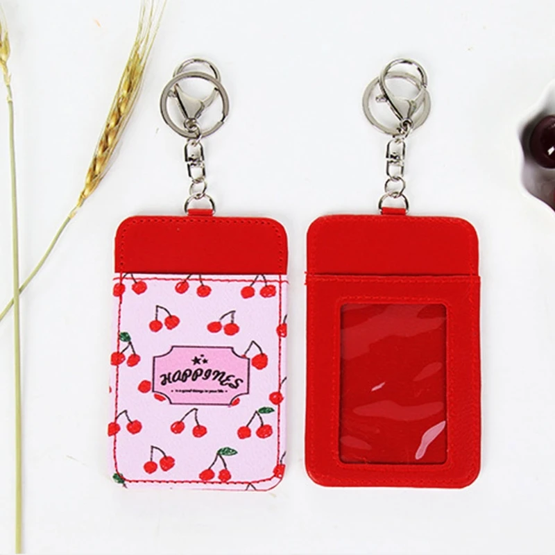 Модный дизайн для женщин и девушек кожаный шикарный фруктовый ID держатель для карт сумки значок брелок стильный