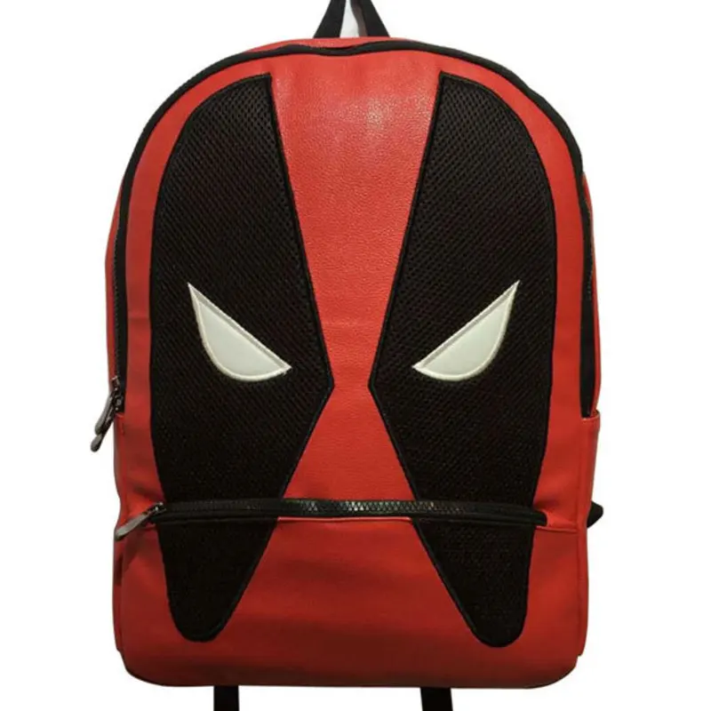 

Anime Backpack Deadpool Waterproof Canvas Backpack For Women Men PU leather Shoulder Schoolbags Mochila