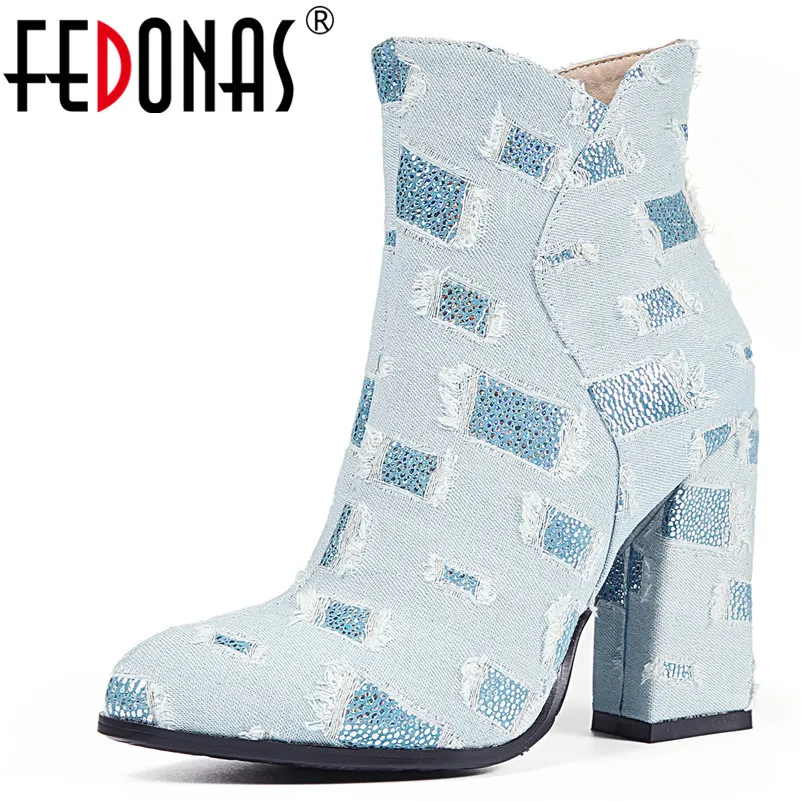 

FEDONAS 1New Arrival Women Ankle Boots Autumn Winter Warm High Heels Shoes Woman Zipper Sweet Casual Party Quality Ladies Boots