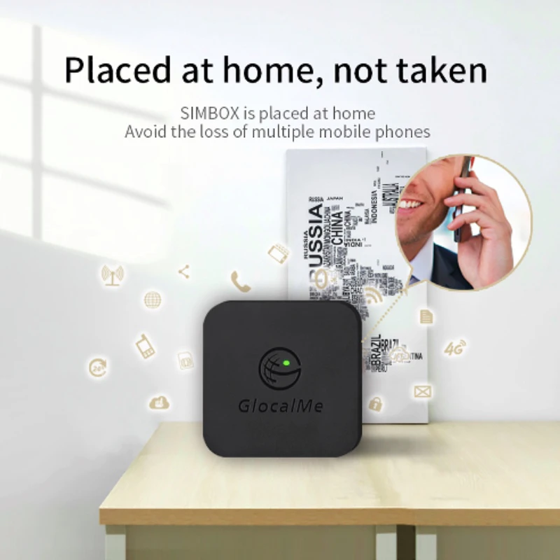 GlocalMe Multi 4 SIM Modo de espera Dual sin Roaming 4G SIMBOX para iOS y Android ,No necesita llevar, trabajar con WiFi/datos para hacer llamadas y SMS ► Foto 2/6