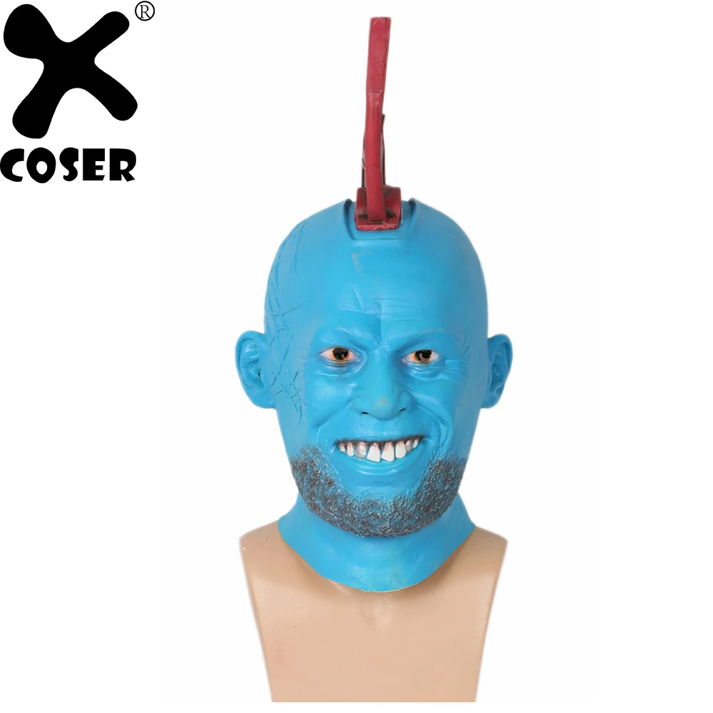 XCOSER стражи Галактики Yondu голова плавник латекс маска фильм косплей шлем на всю