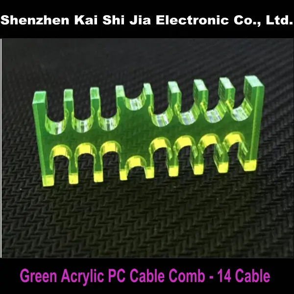New Green Acrylic PC Cable Combs for 3mm modular Power Supply cable 14