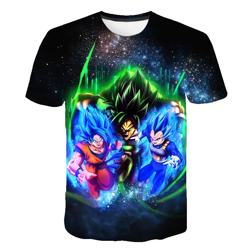 Мужская 3D футболка Dragon Ball Z Goku Супер Saiyan God красные синие волосы Vegito принт