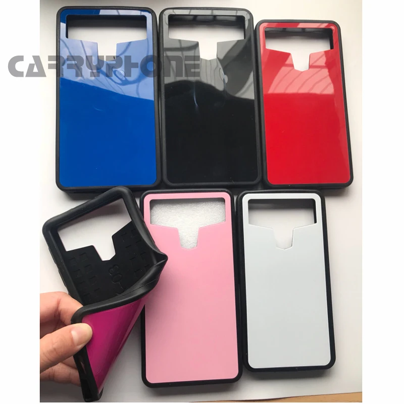 Universal smart magnet holder silicone window gloss pc back mirror glass design mobile phone cover case-2