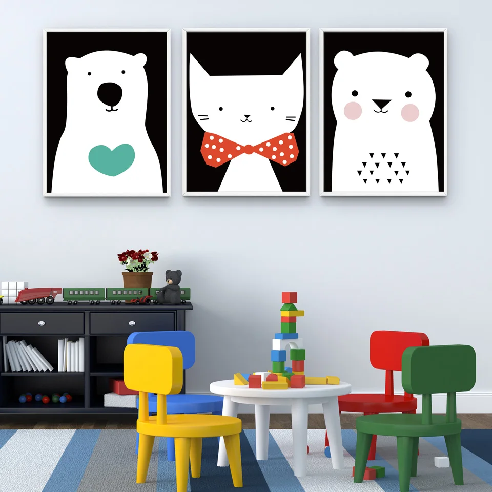 Print-Minimalist-Canvas-Painting-Art-Modern-Nordic-Poster-Animals-Polar-Bear-Cat-Pictures-For-Children-Room (1)