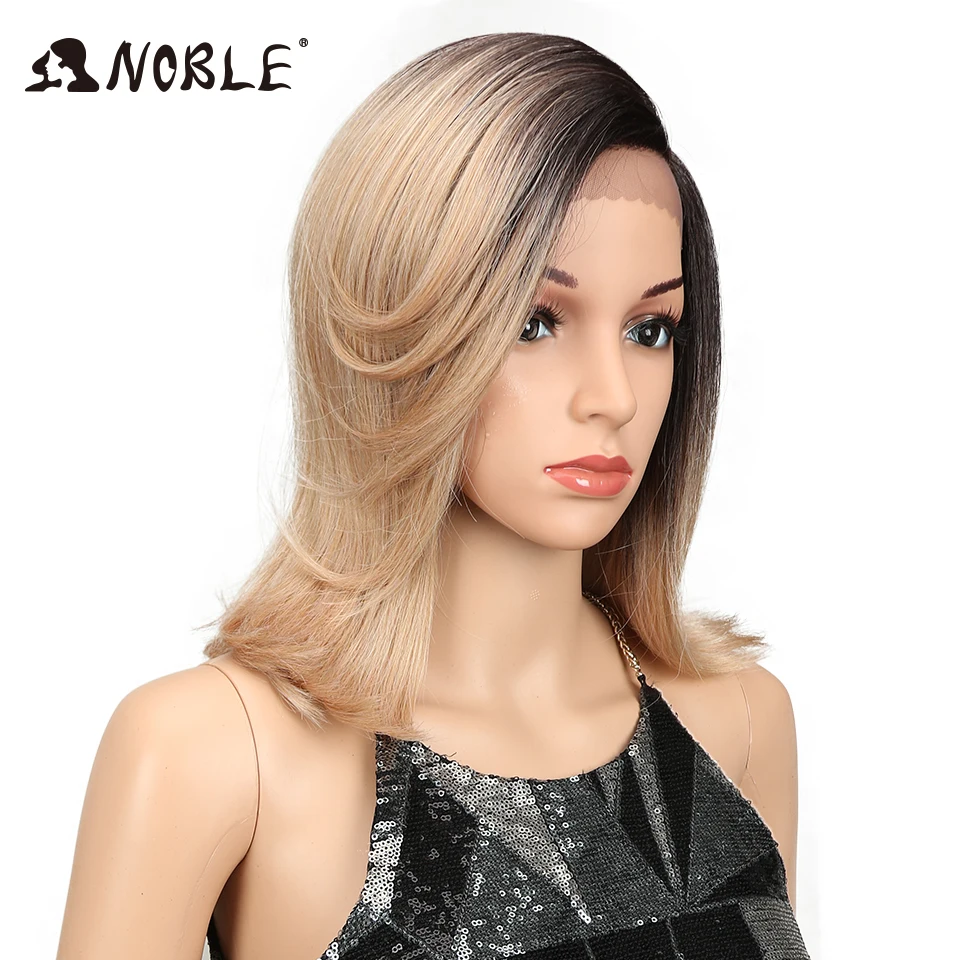 

Miracle Straight Synthetic Hair Lace Front 13*4 L Part Bob Wigs 14" Wigs for Black Women 2 Colors Ombre Hair Choice Cosplay Wigs