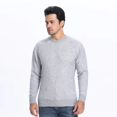 light grey Новые оригинальные норки кашемировые свитера мужские чистый кашемировые пуловеры, свитеры норковый свитер цена S666 - Цвет: light grey