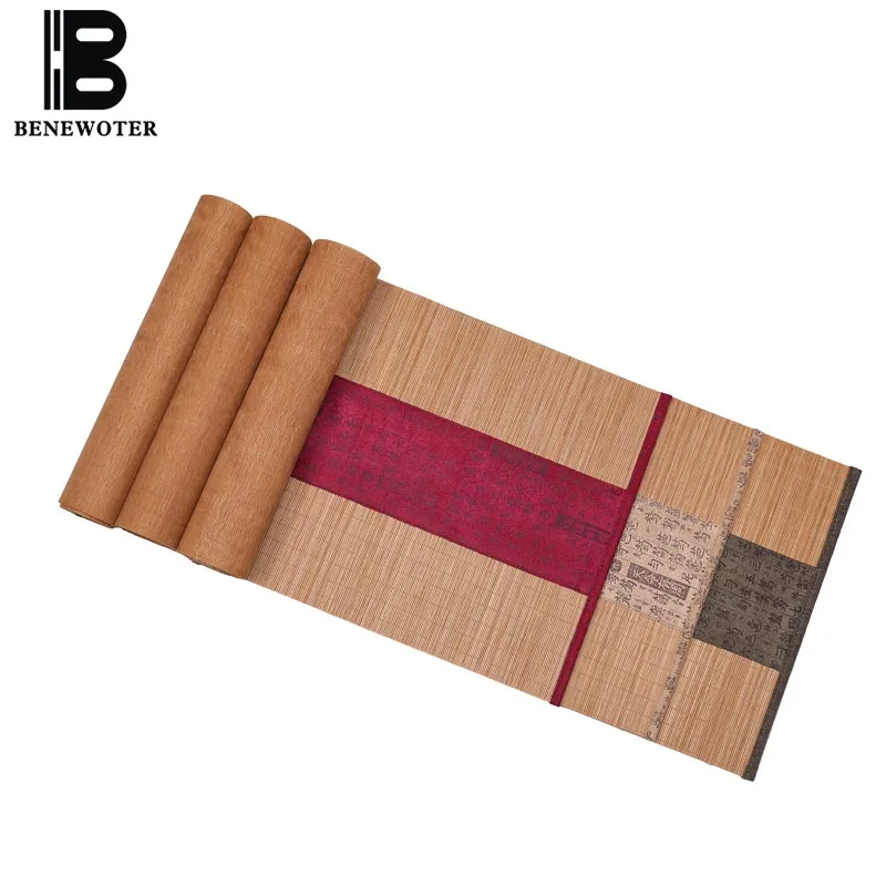 

Chinese Style Creative Bamboo Teaware Mats Household Dinner Desktop Decoration Crafts Tableware Pads Vintage Table Runner Gift