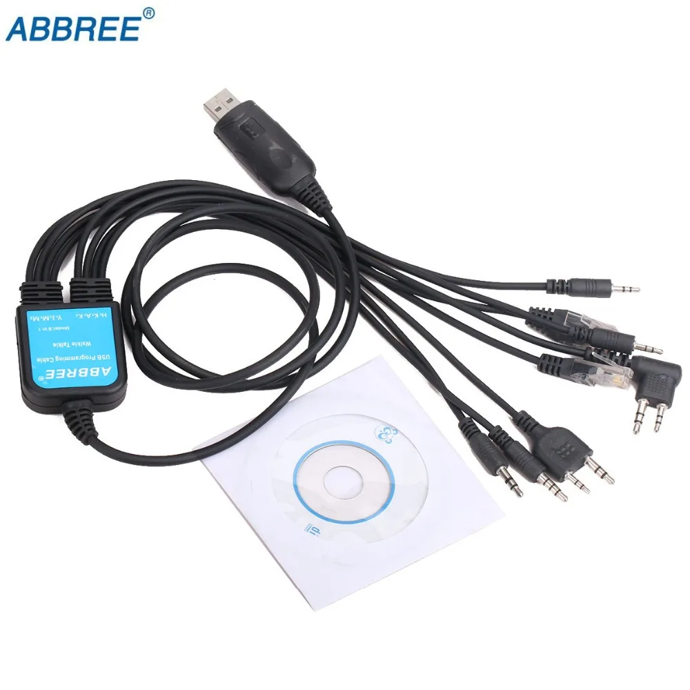 ABBREE 8 в 1 USB Программируемый кабель для BaoFeng UV-5R Motorola Yaesu Icomfor hyt Ham Walkie Talkie