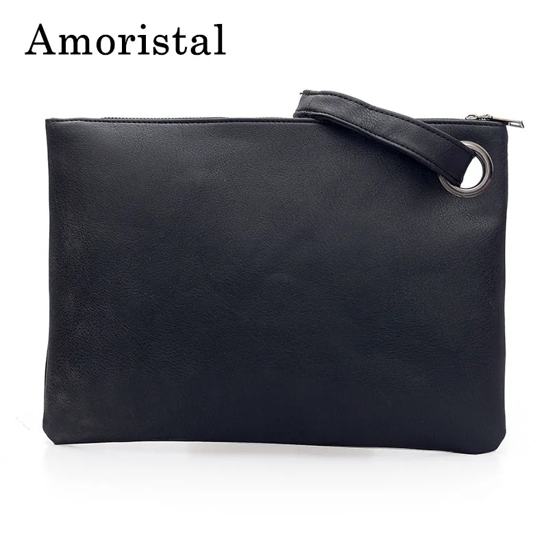 

Casual Clutch Bag Women Soft Leather Handbag Black Solid Day Clutch Bags For Women Shoulde Cross Body Bags Messenger Bag B310