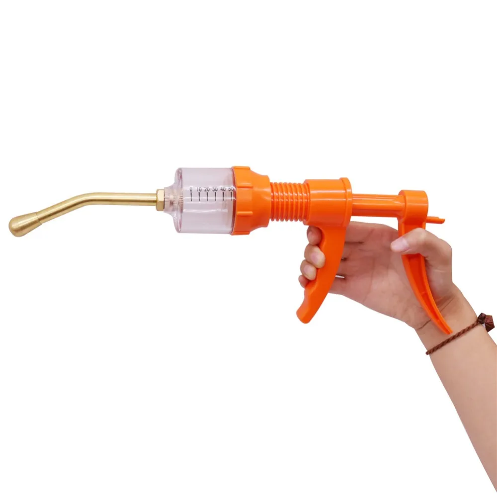 Syringe 1 pcs 50ml Veterinary Pouring Gun Drum Medication Automatic Feeder Anti Hog Cattle Horse