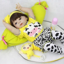 23” Lifelike Reborn Baby Dolls White Skin Babies Doll Full Vinyl Body So Truly Girl Model Doll For Toddler bebe Toy Gifts